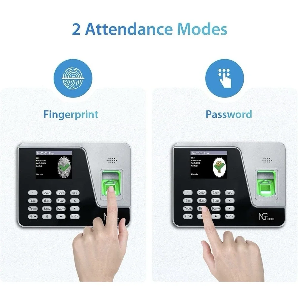 NGTeco Biometric Time Clock Fingerprint & PIN Standalone